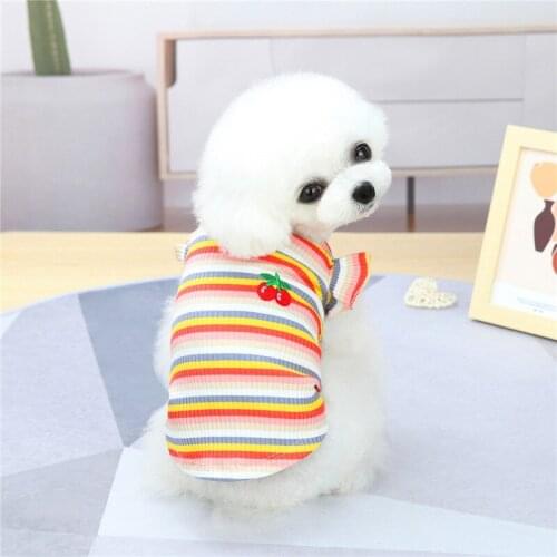 Rainbow Dog Clothes Soft Pets Dogs Clothing Puppy Chihuahua Pet Vest Shirt Soft Dog Costume Ropa Perro Pet Products Dog Dress