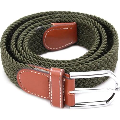 6 colors Hot Sale Men elastic knitted Belt Fashion Metal Buckle Waist Strap High Quality Military Army Tactical Belt