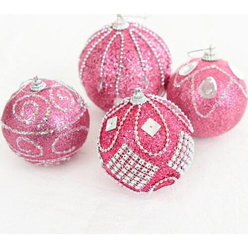 Christmas ball 8cm Christmas tree ornaments Pendant Pink foam ball christmas scene shop window decoration