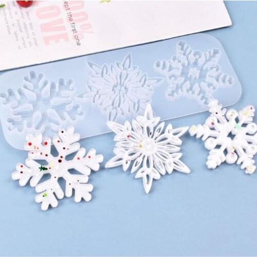 Silicone Mold Pendant Snowflake Christmas Hollow Ornaments Jewelry Making DIY Tool UV Epoxy Resin Casting mould Decorative Craft