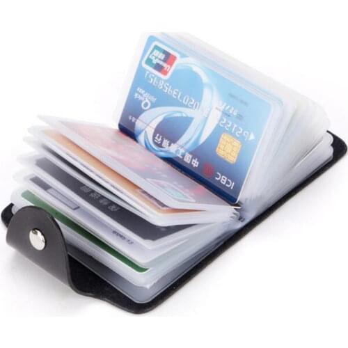 1pc PU Multifunctional 24-bit Card Bag Portable ID Card Credit Card Business Card Storage Bag Candy Color Boy and Girl Wallet