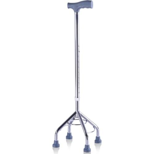 Telescopic Aluminum Non-Slip Walker With 4 Legs Crutches For The Elderly And Disabled As Rehabilitation Health Nursing Products