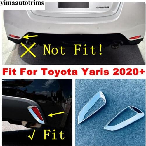 Rear Bumper Fog Lights Lamps Frame Decoration Protective Cover Trim ABS Chrome Exterior Refit Kit Fit For Toyota Yaris 2020 2021
