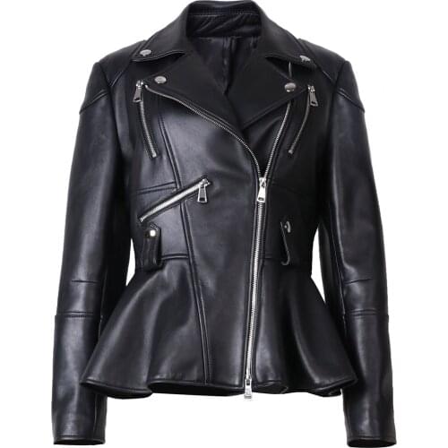 YOLOAgain Women genuine leather jacket ladies real leather jacket