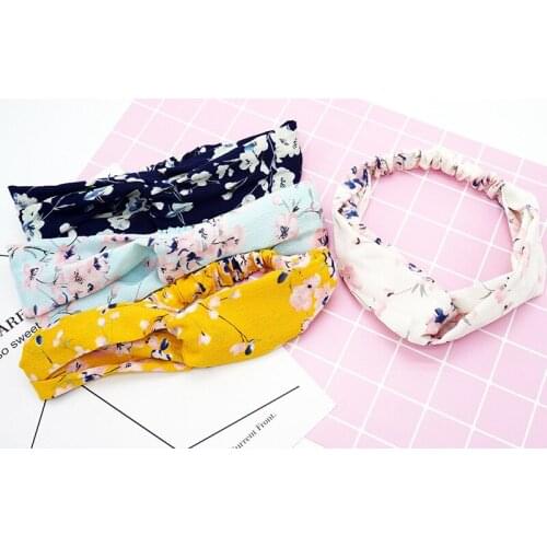 Women Summer Flora Printed Headband Rope High Elastic Hair Band Hair Gum Female Turban For Girl Sweet Hair Accessories Headwear