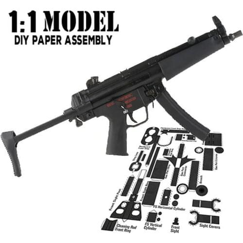 1:1 MP5 A5 Toy Gun Model Paper Assembled Educational Toy Building Construction Toys Card Model Building Sets
