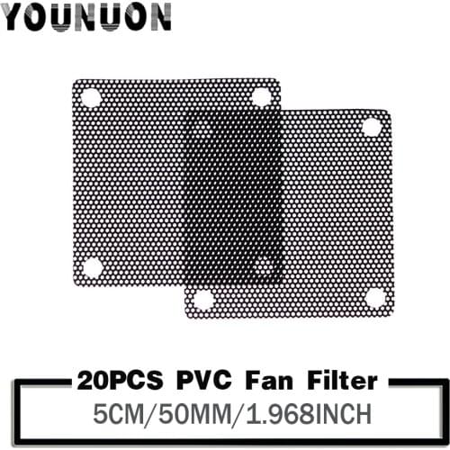 20PCS 50mm 5cm Mesh PVC PC Case Fan Cooler Dust Filter Case Dustproof Cover Chassis Dust Cover