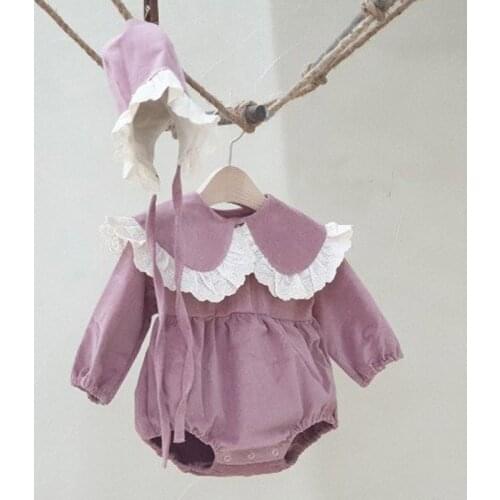 2020spring Baby Girl 100 Days Old Lovely Princess Corduroy Wrap Fart Baby Girl Clothes Baby Girl Romper Wedding Party Clothes