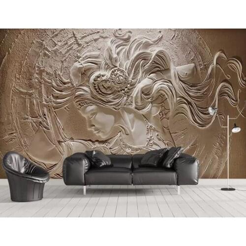 3D Murals Wallpaper Emboss beauty girl Wallpaper For Room Home Decor Sofa TV Background Papel De Parede Photo Mural