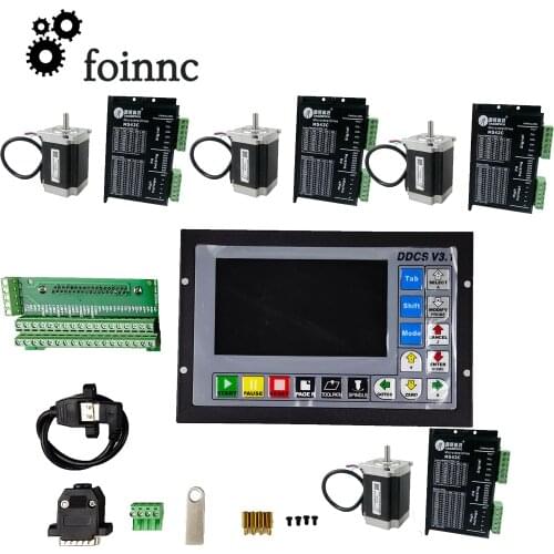 4-axis CNC Router kit 1pcs 4-axis controller DDCSV3.1 + 4 pcsLeadshine drives M542C + 4 pcsLeadshine stepper motors 57HS21A
