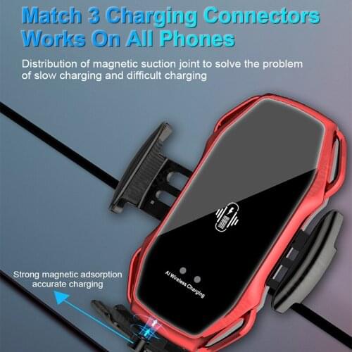 10W Wireless Car Charger Automatic Clamping For iPhone12 Huawei Xiaomi Samsung Infrared Induction Car bracket Wireless Charger