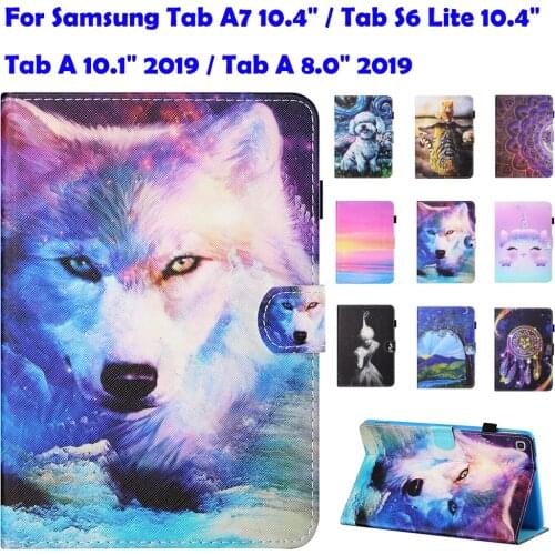 Case For Samsung Galaxy Tab a 10.1 T510 Tab S6 Lite P610 Tab A7 T500 10.4 Tab A 8.0 T290 Skin Cover Shell Tablet Stand Fundas