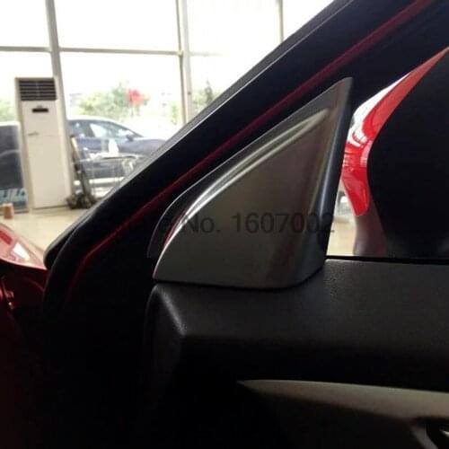 For Mazda CX-4 CX4 2pcs Car Chrome Matte Front A Pillar Trim Inner Triangular Molding Cover Decorative Protective Accessories