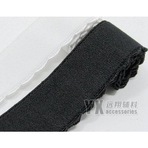 Black white elastic webbing suede velvet face lace elastic strap belt underwear elastic rubber band 5meters 25mm 30mm 40mm 50mm