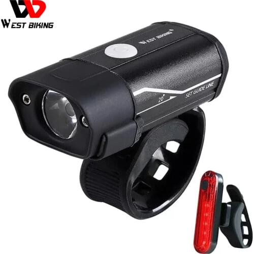 WEST BIKING Bicycle Light L2 LED Bike Headlight Taillight Kit USB Rechargeable Battery Flashlight Bike Torch Lamp