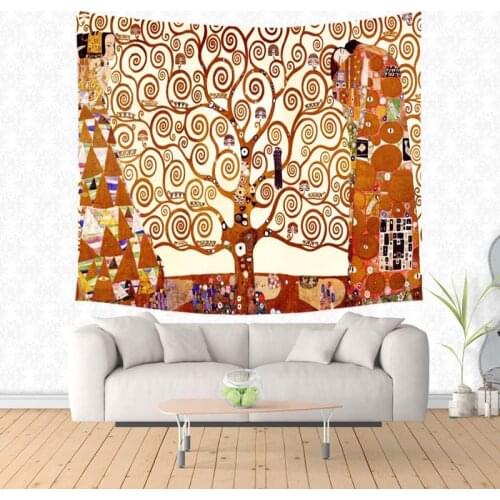 Customized Gustav Klimt Work Printed Tapestry Wall Hanging Tapestries Christmas Wedding Decoration Blanket Table Cloth