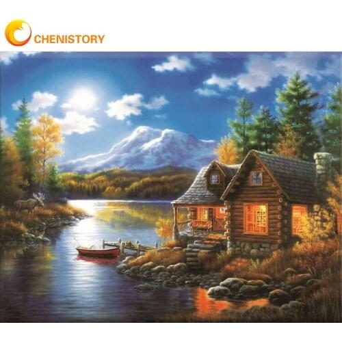 CHENISTORY DIY Pictures By Numbers Town Kits Home Decor Painting By Numbers Street Landscape Drawing On Canvas HandPainted Art