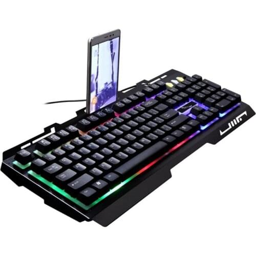 Gaming Keyboard and Mouse Combo,Wired Keyboard with Colorful Lights and Mouse with 4 Adjustable DPI for Gaming for PC/laptop/MAC