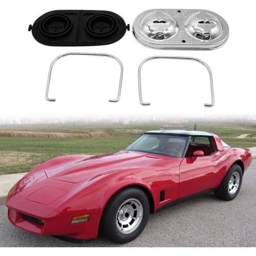 Brake Master Cylinder Cover with 2PCS Bails Rubber Gasket Chrome Finish Replacement for Chevy Corvette 1967-1982