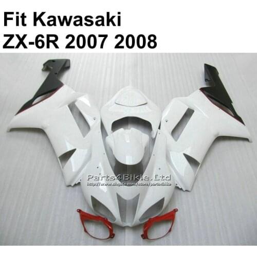 Hot sale fairings kit for Kawasaki Ninja 636 ZX6R 2007 2008 white fairing ZX-6R 07 08 TY42