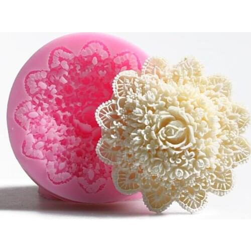 LINSBAYWU 3D Rose Handmade Soap Silicone Mold Fondant Cake Chocolate Candle Moulds Kitchen Baking Cake Decorating Moulds Tools