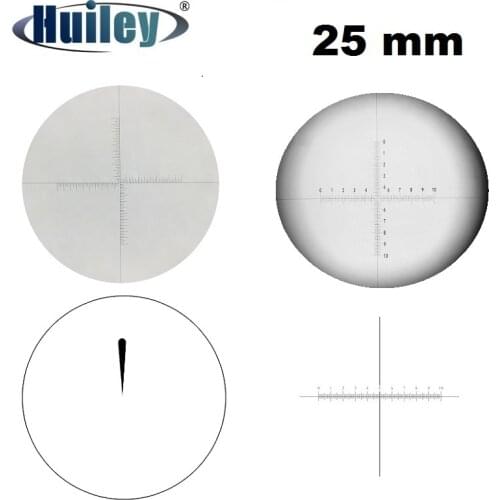 Micrometer 25mm Diameter Eyepiece Scale Optical Glass Cross Ruler Net Calibration Reticle f Stereo Microscope Optical Instrument