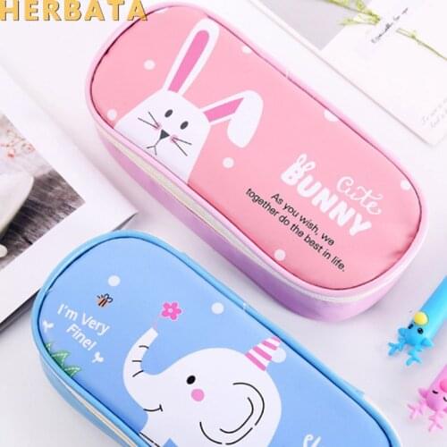 Cute Cartoon Animal Pencil Case Pencil Box Student Pen Bag Purse School Supply Cosmetic Pouch Makeup Bag Escolar Papelaria 19123