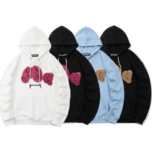 Palm Angels Cartoons Bear Men Women Lovers models boyfriend gift Fashion Casual Sweatshirt Streetwear Hooded Loose Hoodie