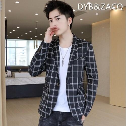 3XL autumn plaid suit male Korean version of the self-cultivation trend handsome young business casual single-piece mens jacke