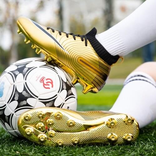 New Adults Mens Outdoor Soccer Cleats Shoes High Top FG Football Boots Training Sports Sneakers Shoes