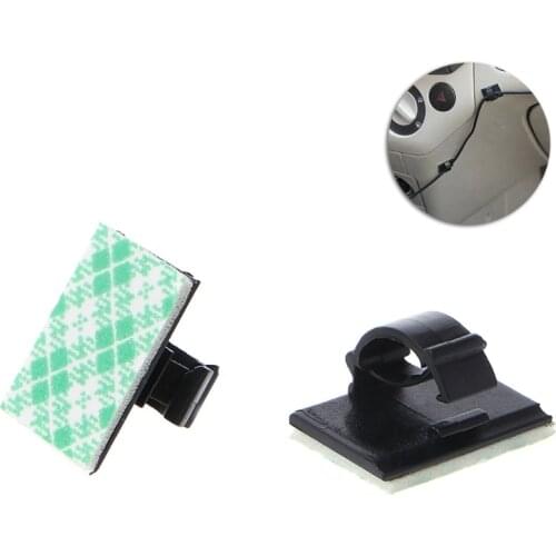 Car Wire Clip Black Cable Tie Rectangle Holder Mount Clamp Self-adhesive Wiring buckle Snap clasp fastener Retainer fixer brace