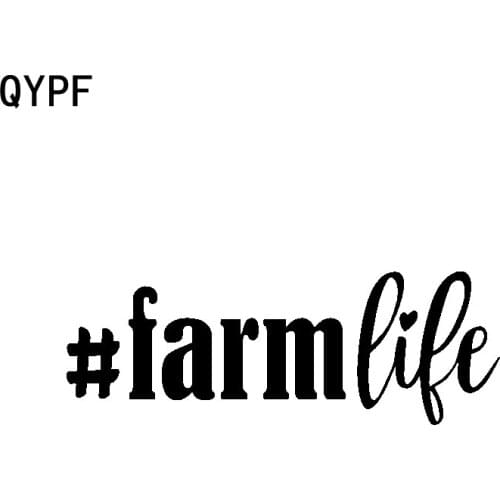 QYPF 14CM*4.9CM Fashion Hashtag Farm Life Vinyl Car Sticker Window Decal Black Silver Accessories C15-3082