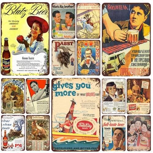 Beer Girl Advertising Metal Plaque Retro Art Poster Metal Tin Sign Vintage Metal Plate Decoration Bar Pub Club Shop Tin Painting