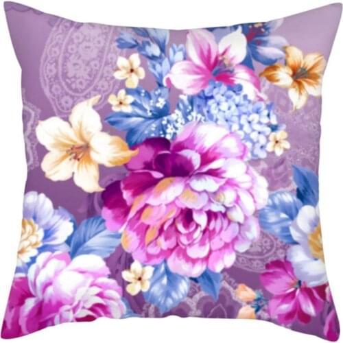 Pink Peony Cushion Cover Flower Pattern Pillow Case Cushion Pillows Decorative Throw Decor 45*45cm Cover Home Sofa Pillowco W7W3