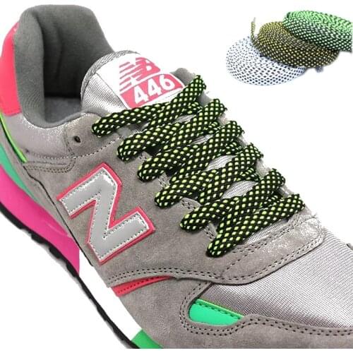 1Pair Flat Shoelaces Two-color Polyester Sneakers Boots Shoe Lace Checkered Double Layer Hollow Flat Shoelaces For Shoes Strings