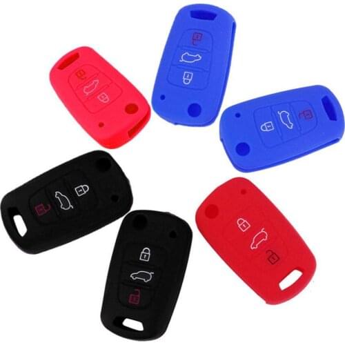 3 Buttons Silicone Key Cover Case for Hyundai Accent Elantra Sonata i20 i30 IX35 mercedes renault Key Case for Car