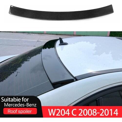 Suitable for Mercedes-Benz C-Class W204 C180 C200 C220 C350 C300 Sports Carbon Fiber Roof Spoiler 2007-2014 Bright Black ABS