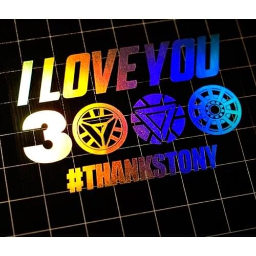Car Styling Sticker Classic Film Hero Love You 3000 Times Auto Window Rearview Front Windshield Tail Decal Sticker
