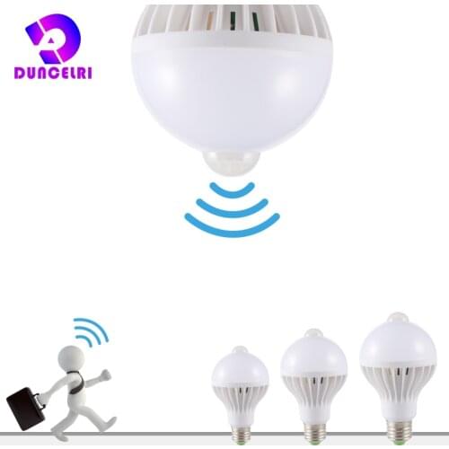 5W 7W 9W E27 Led Bulb PIR Motion Sensor Light 110V 220V Auto Smart Led PIR Infrared Body Light AC 85-265V Motion Sensor Lamp