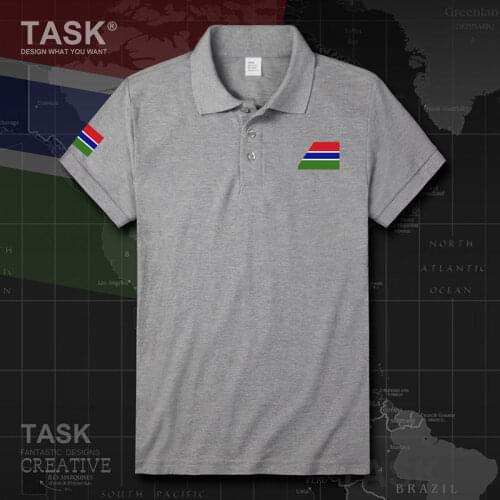 Air Force Republic of The Gambia GMB Gambian GM Short sleeve polo shirts mens Slim Fit Comfort High Quality Business men shirts
