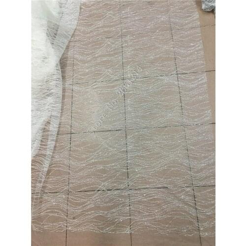 ZZ-73734 Pretty Designs High Quality African Cord Lace Nigerian French Lace Fabric Latest glued Glitter Laces in clear white