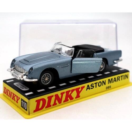 1:43 Atlas Dinky toys 110 For Aston Martin Blue Diecast Models Collection Auto car Gift