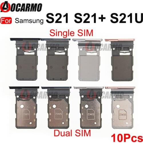 10Pcs For Samsung Galaxy S21 Ultra S21 Plus S21+ S21U Dual SIM Card Sim Tray Card Slot Holder Replacement Parts