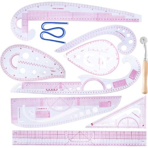 10pcs/set Ruler French Curve Cutting Rulers Yardstick Sewing Tools Measure Dressmaking Tailor Drawing D24 20 Dropship