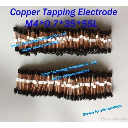 10pc/lot) M4x0.7x35x55mm Copper Orbital Tapping Electrode M4 for EDM spark, Metric EDM Thread Electrode without hole