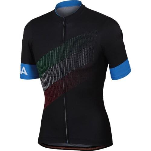 2018 Italia cycling jersey men summer cycling top black blue jersey team champion bike clothing bicycle wear Can customized