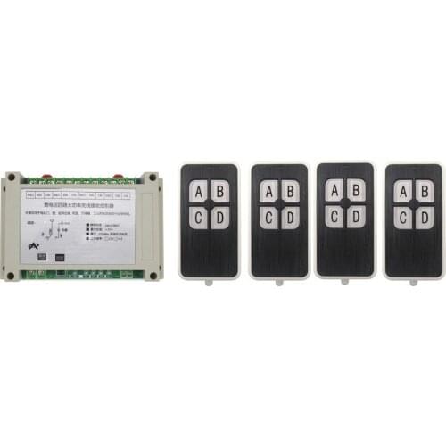 220V 380V 4CH 30A RF Wireless Remote Control System teleswitch 4pcs transmitter and receiver universal gate remote control