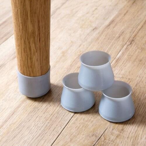 4pcs / Set Mute Pad General Silicone Mat Chair Leg Caps Home Accessories Thick Non-slip Protective Sleeve Clear/ Pink / Blue