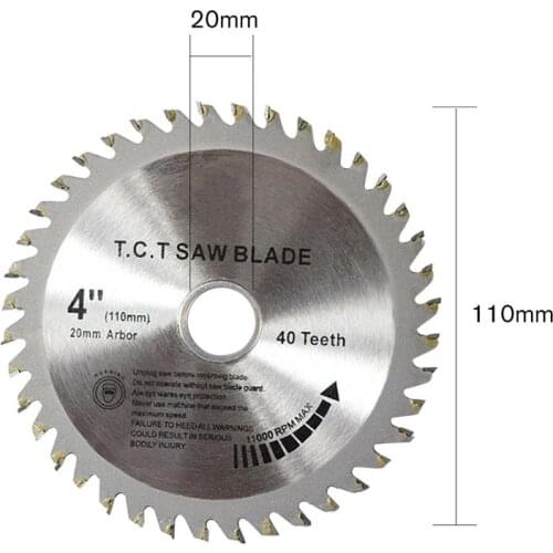 40 Teeth TCT Circular Saw Blade Wheel Discs TCT Alloy Woodworking Multifunctional Saw Blade For Wood Metal Cutting 110x20MM
