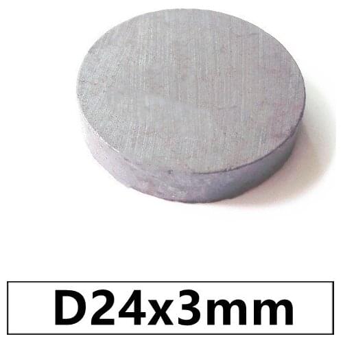 50pcs/lot Y30 disk Ferrite Magnet 24*3 mm Permanent magnet 24mm x 3mm Black Round Speaker magnet 24x3 mm
